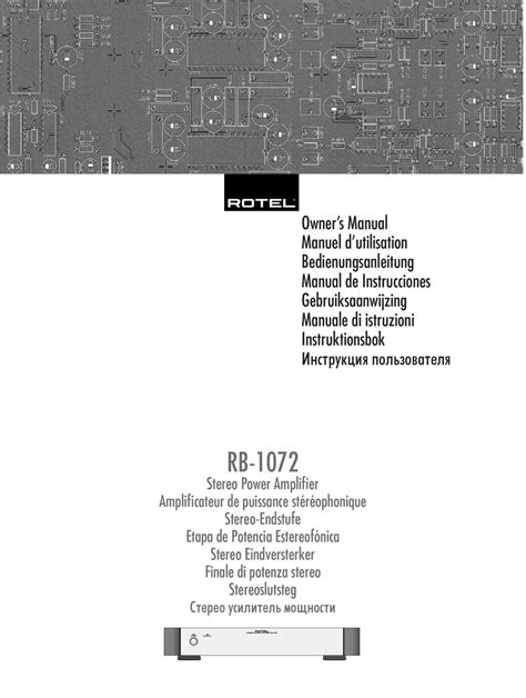 Rotel RB-1072 Manual pdf